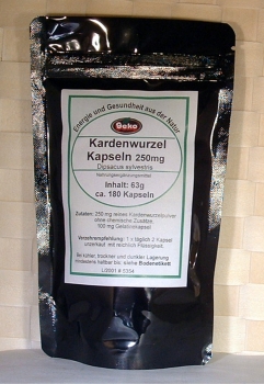 "GEKO" Kardenwurzel Kapseln 63g ca. 180 Kapseln #5298